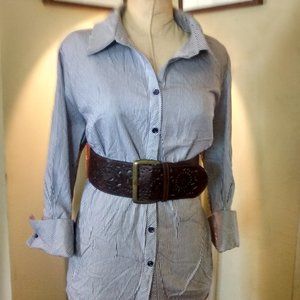 Classic Blue Stripe Button Down & French Cuffs